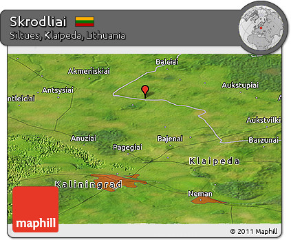 Satellite Panoramic Map of Skrodliai