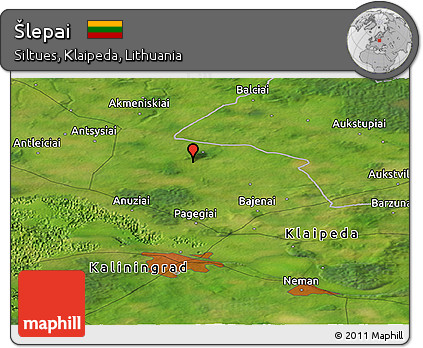 Satellite Panoramic Map of Šlepai