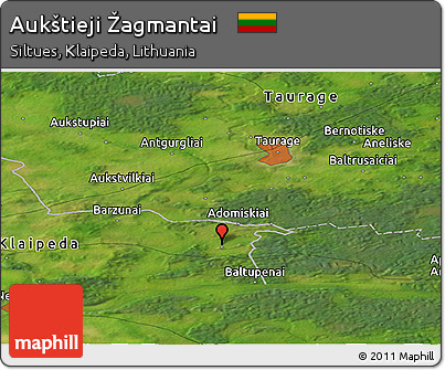 Satellite Panoramic Map of Aukštieji Žagmantai