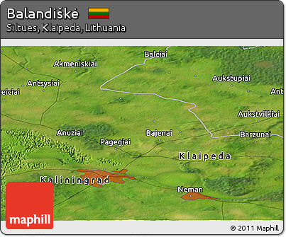 Satellite Panoramic Map of Balandiškė