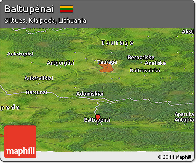 Satellite Panoramic Map of Baltupėnai