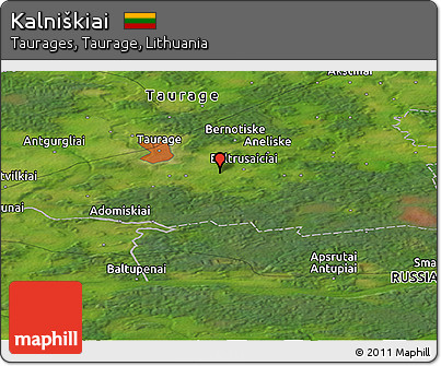 Satellite Panoramic Map of Kalniškiai