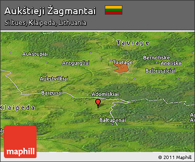 Satellite Panoramic Map of Aukštieji Žagmantai
