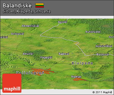 Satellite Panoramic Map of Balandiškė