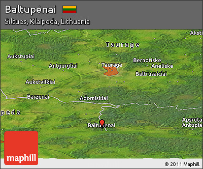Satellite Panoramic Map of Baltupėnai