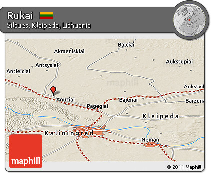 Shaded Relief Panoramic Map of Rukai