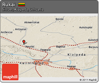 Shaded Relief Panoramic Map of Rukai
