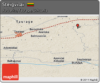 Shaded Relief Panoramic Map of Steigvilai