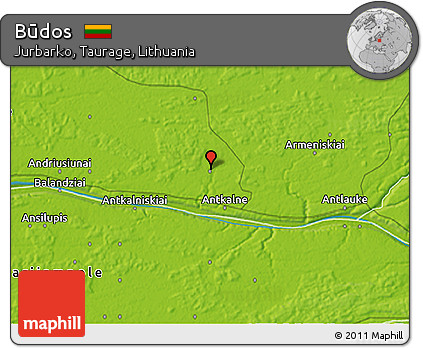 Physical 3D Map of Būdos