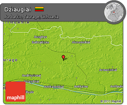 Physical 3D Map of Džiaugiai
