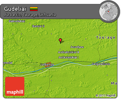 Physical 3D Map of Gudeliai
