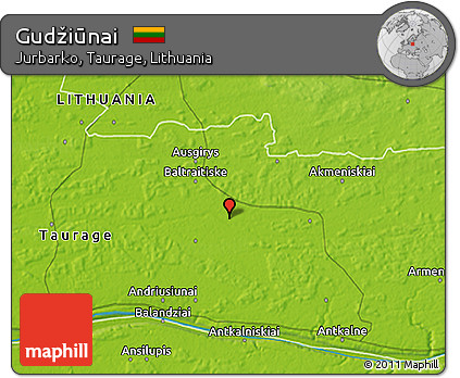 Physical 3D Map of Gudžiūnai