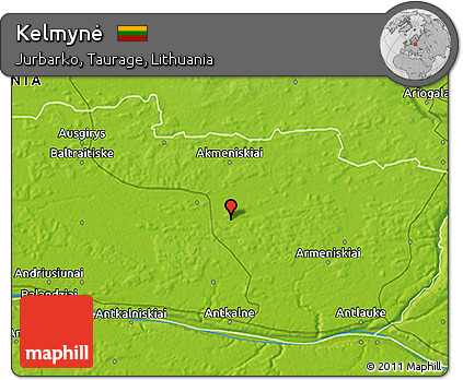 Physical 3D Map of Kelmynė
