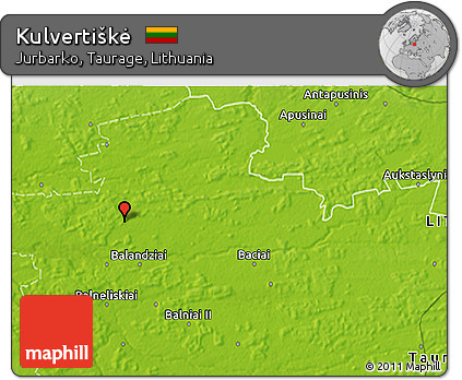 Physical 3D Map of Kulvertiškė