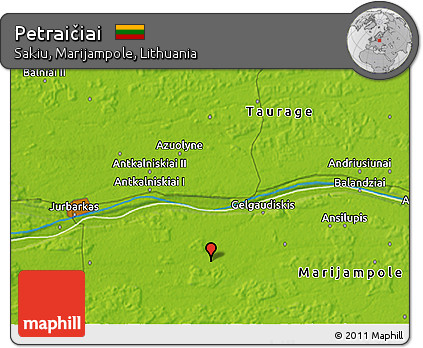 Physical 3D Map of Petraičiai