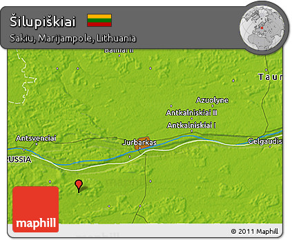 Physical 3D Map of Šilupiškiai