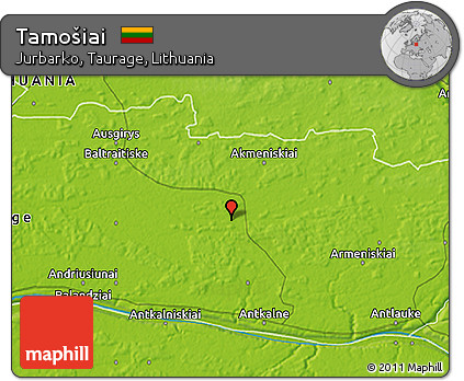 Physical 3D Map of Tamošiai