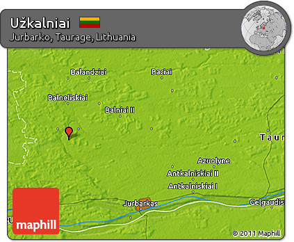Physical 3D Map of Užkalniai