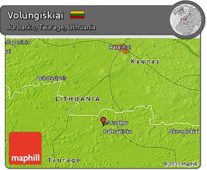 Physical 3D Map of Volungiškiai