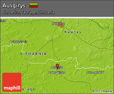 Physical 3D Map of Aušgirys