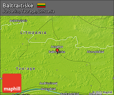 Physical 3D Map of Baltraitiškė