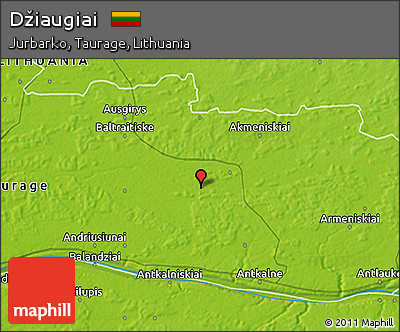Physical 3D Map of Džiaugiai