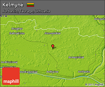 Physical 3D Map of Kelmynė