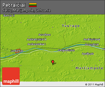 Physical 3D Map of Petraičiai