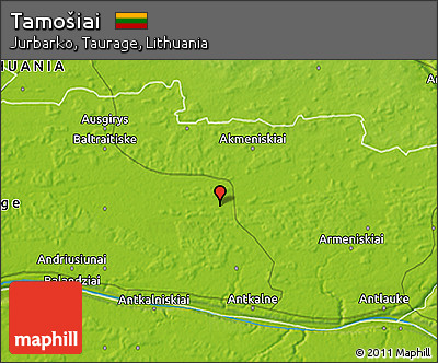 Physical 3D Map of Tamošiai