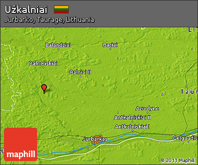 Physical 3D Map of Užkalniai
