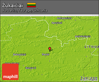 Physical 3D Map of Žukaičiai