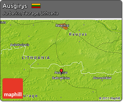 Physical 3D Map of Aušgirys