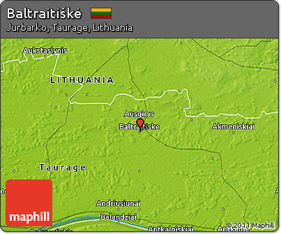Physical 3D Map of Baltraitiškė