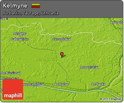 Physical 3D Map of Kelmynė