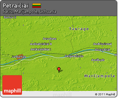 Physical 3D Map of Petraičiai