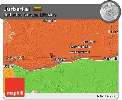 Political 3D Map of Jurbarkai