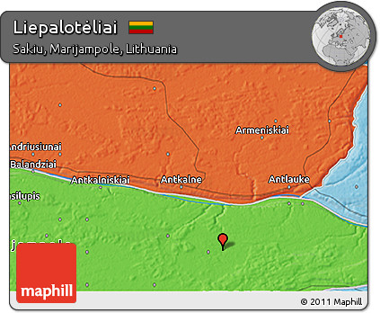 Political 3D Map of Liepalotėliai