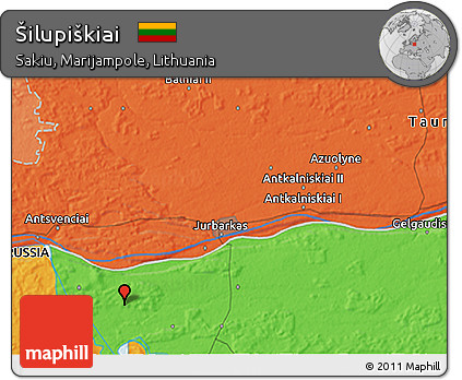 Political 3D Map of Šilupiškiai