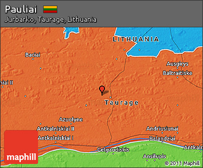 Political 3D Map of Pauliai