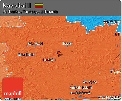 Political 3D Map of Kavoliai II