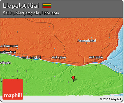 Political 3D Map of Liepalotėliai