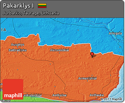 Political 3D Map of Pakarklys I