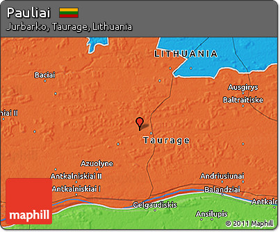 Political 3D Map of Pauliai