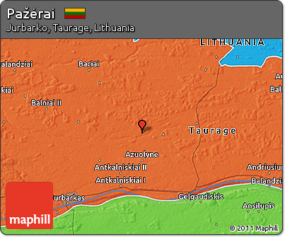 Political 3D Map of Pažėrai