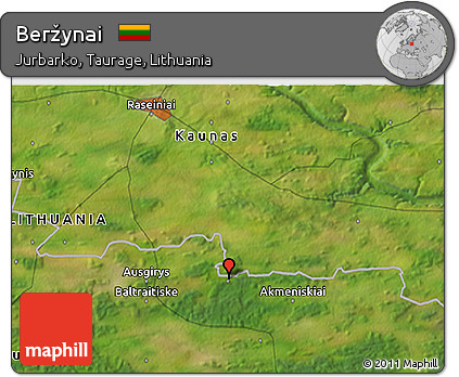 Satellite 3D Map of Beržynai