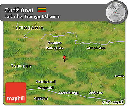 Satellite 3D Map of Gudžiūnai
