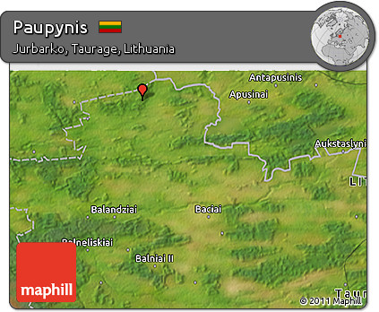 Satellite 3D Map of Paupynis
