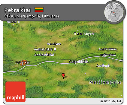 Satellite 3D Map of Petraičiai
