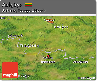Satellite 3D Map of Aušgirys