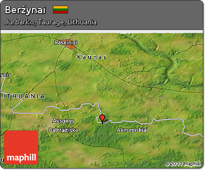 Satellite 3D Map of Beržynai